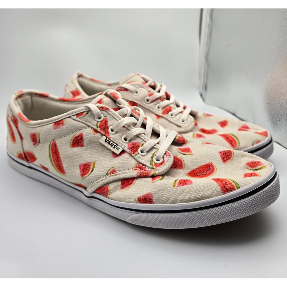Vans Low Top Sneakers Women's Size‎ 9.5 Watermelon Print Canvas Shoes